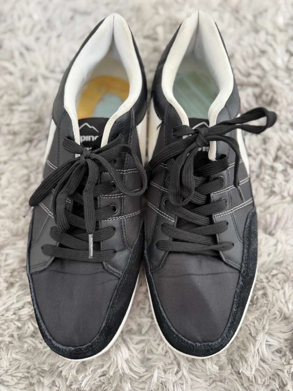 Alpine Swiss Stefan Men's Retro Sneakers Low Top Black Shoes Suede Trim Gym 15